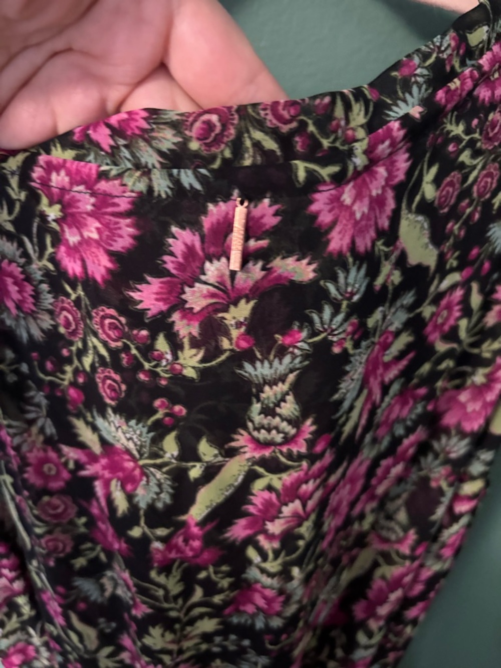 Misa Los Angeles Black Mini Dress with Pink Floral Print - Picture 5 of 6